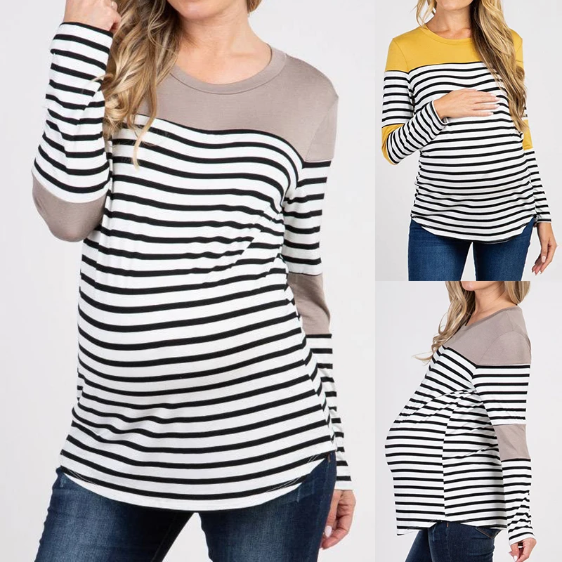 Women Fashion Casual Loose Blouse Shirts Woman Long Sleeve Striped O-Neck Blouse Shirt Wide Tops Femme Blusas Autumn Shirt Blusa