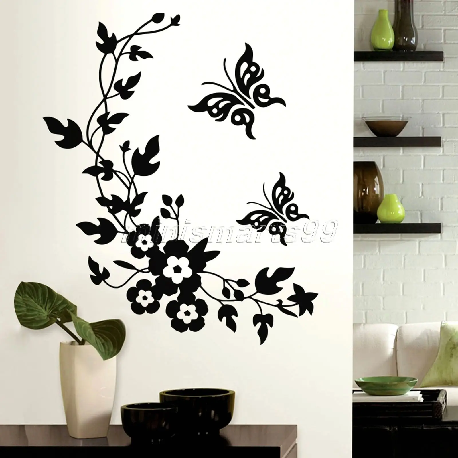 Butterflies Flowers Animals Stack Wall Stickers Decal Kids Adhesive Vinyl Wallpaper Mural Baby