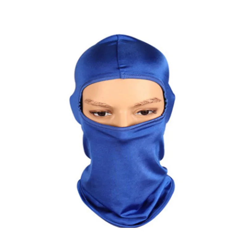 Cycling Full Face Mask Outdoor Skull Balaclava Masks Bicycle Bike Riding Skiing Sport Headgear Ultra Thin Breathable Lycra Mask - Цвет: Bule