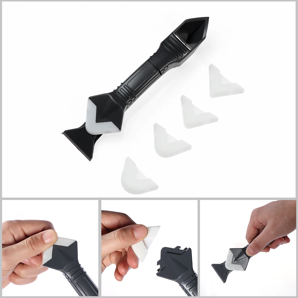 1Set 3in1 Sealant Angle Scraper Silicone Trowel Grout 