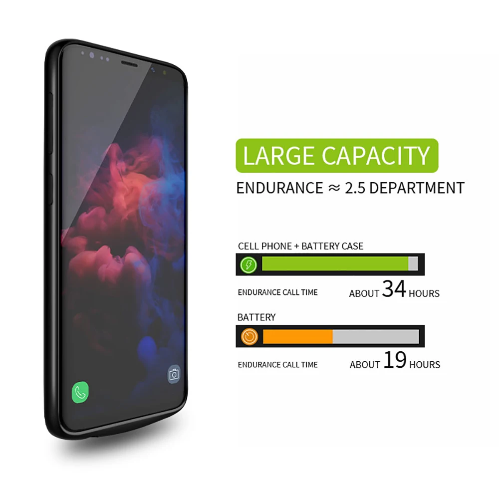 Online Batterie Ladegerät Fall Für Samsung Galaxy S9 S8 Plus Weiche TPU Lade Telefon Power Abdeckung Für Samsung Note 8 Hinweis 9 batterie Fall