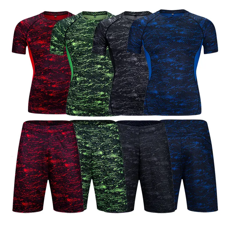 

NEW Men's Tracksuit Sports Suit Running Jogging Sportswear Exercise Workout Tight Shorts Gym Fitness Compression Clothes 3XL