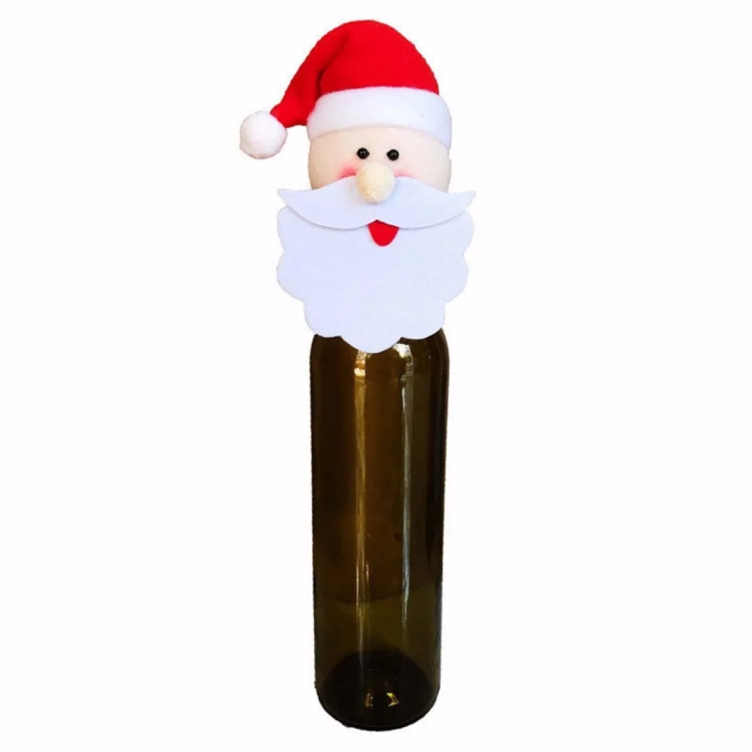 1PC Xmas Red Wine Bottle Cover Bags Hug Dolls Santa Claus Snowman Elf Dinner Table Decoration Home Christmas Party Decor