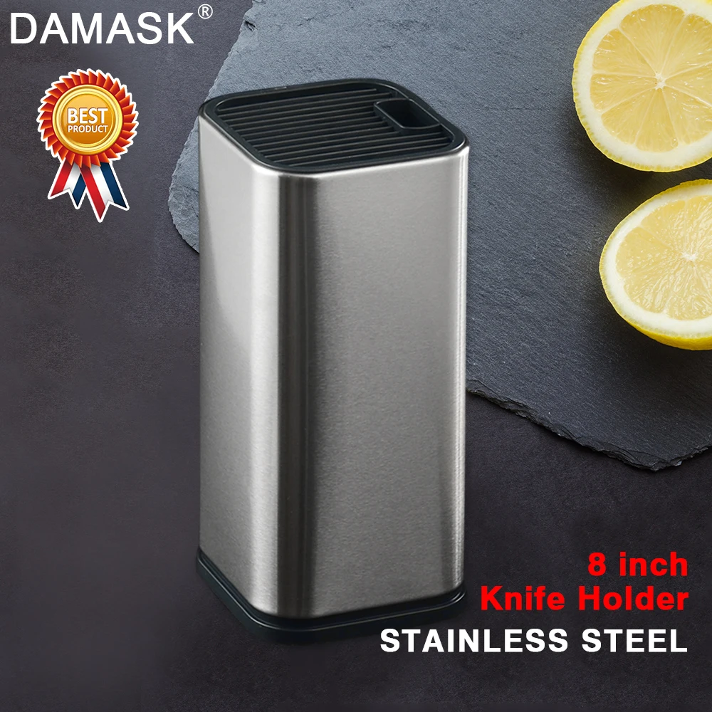 

Damask Multifunctional PP+Stainless Steel Block Stand Ceramic Stainless Steel Damascus Steel Kitchen Knife Holder Kitchen Tools