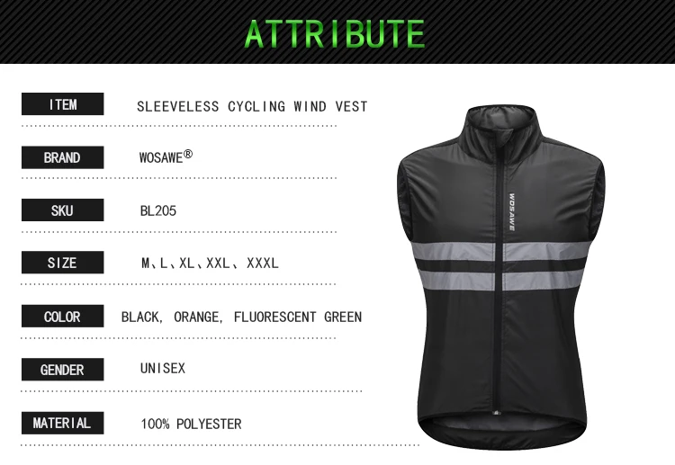 WOLFBIKE High Visibility Outdoor Sports Vest Windproof Mtb Bike Bicycle Reflective Sleeveless Breathable Cycling Waistcoat