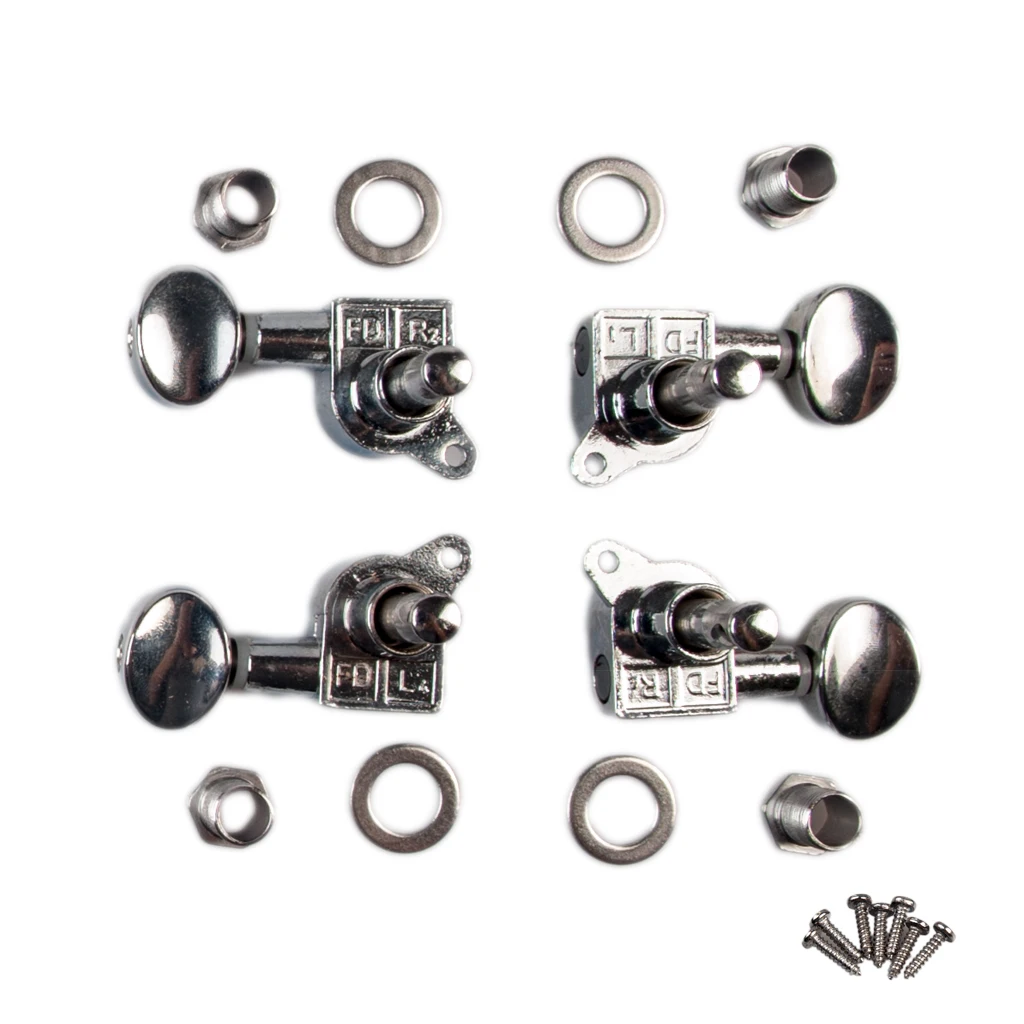 

Ukulele Tuning Pegs 2L2R Button Strings Tuners Head Accessories Ukulele Part +4 Screws High Qulity