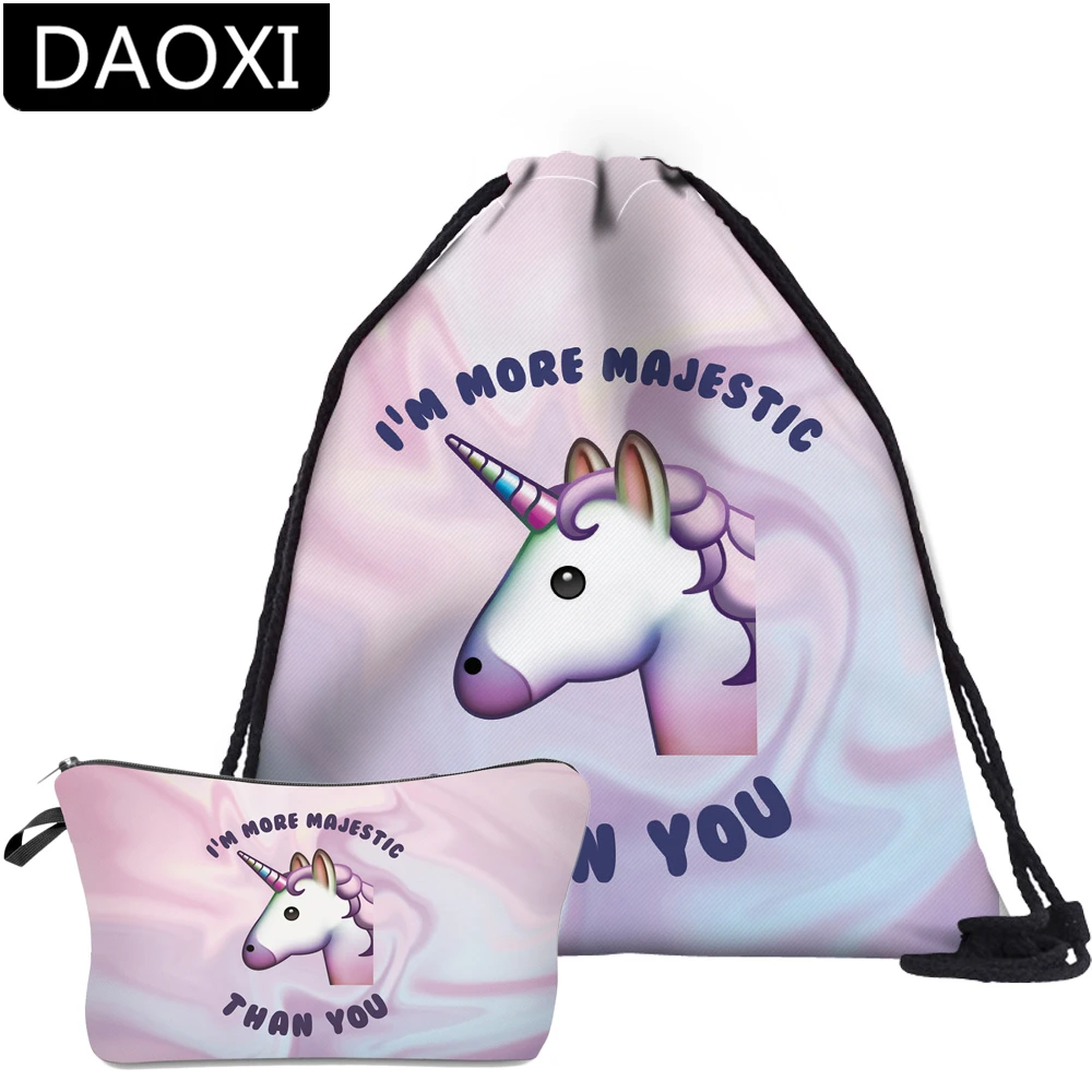 

DAOXI 2Pcs Rainbow Unicorn Backpack Girls Teenager School Bag Student Travel Backpack Dropshipping