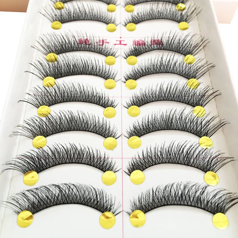 

False Eyelashes for Makeup Fake Lashes Faux Cils Natural Handmade Volume False Eyelashes Thick Cross Long Eyelash 5/10Pairs