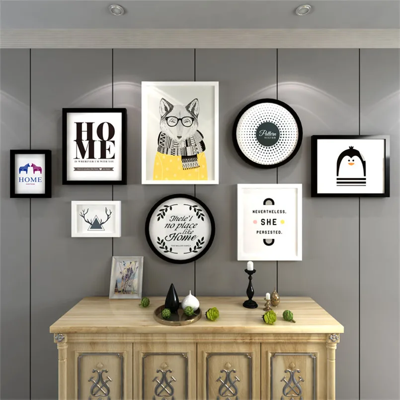 Aliexpress.com : Buy 8pcs/set Wooden Picture Frame Collage Black White