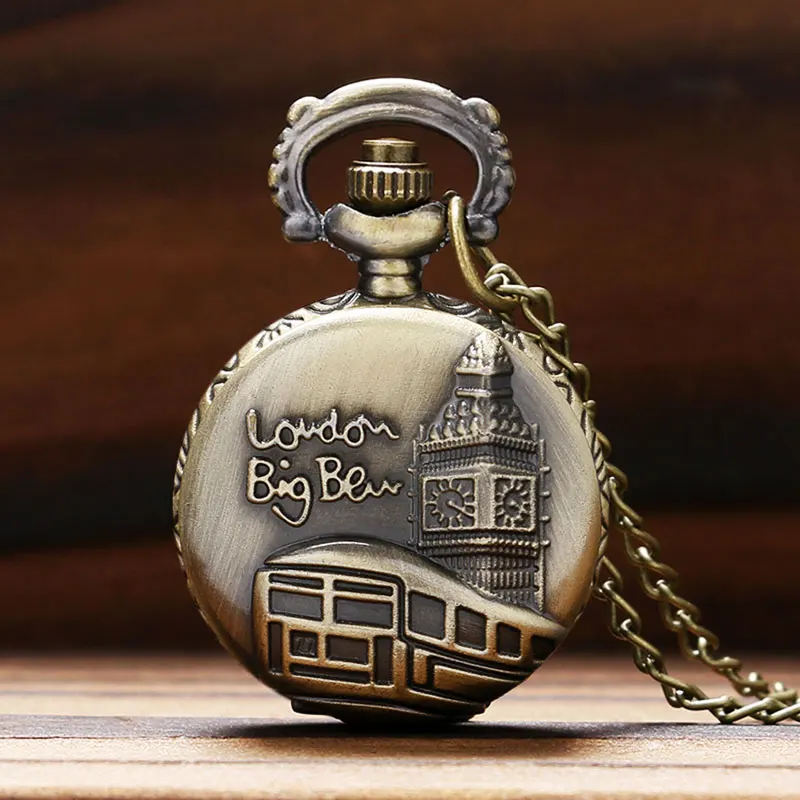 

bronze London Big Ben Pattern pocket watch men women UK Watches relogio P575