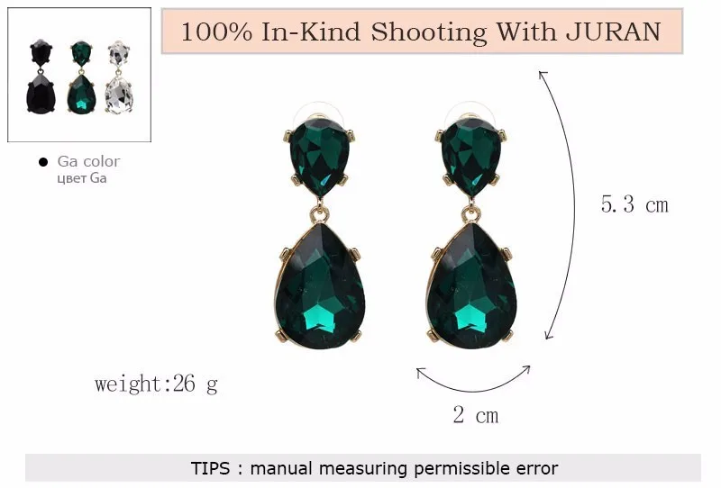 14 видов цветов! Изысканные Хрустальные висячие серьги Классический тренд капли воды brincos белый зеленый модные массивные ювелирные изделия JURAN