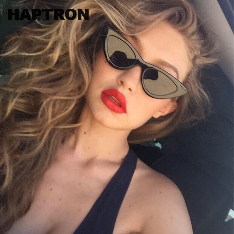 

HAPTRON Brand small cat eye sunglasses women Vintage Black Red White sun glasses Trendy Ladies street style lentes de sol mujer