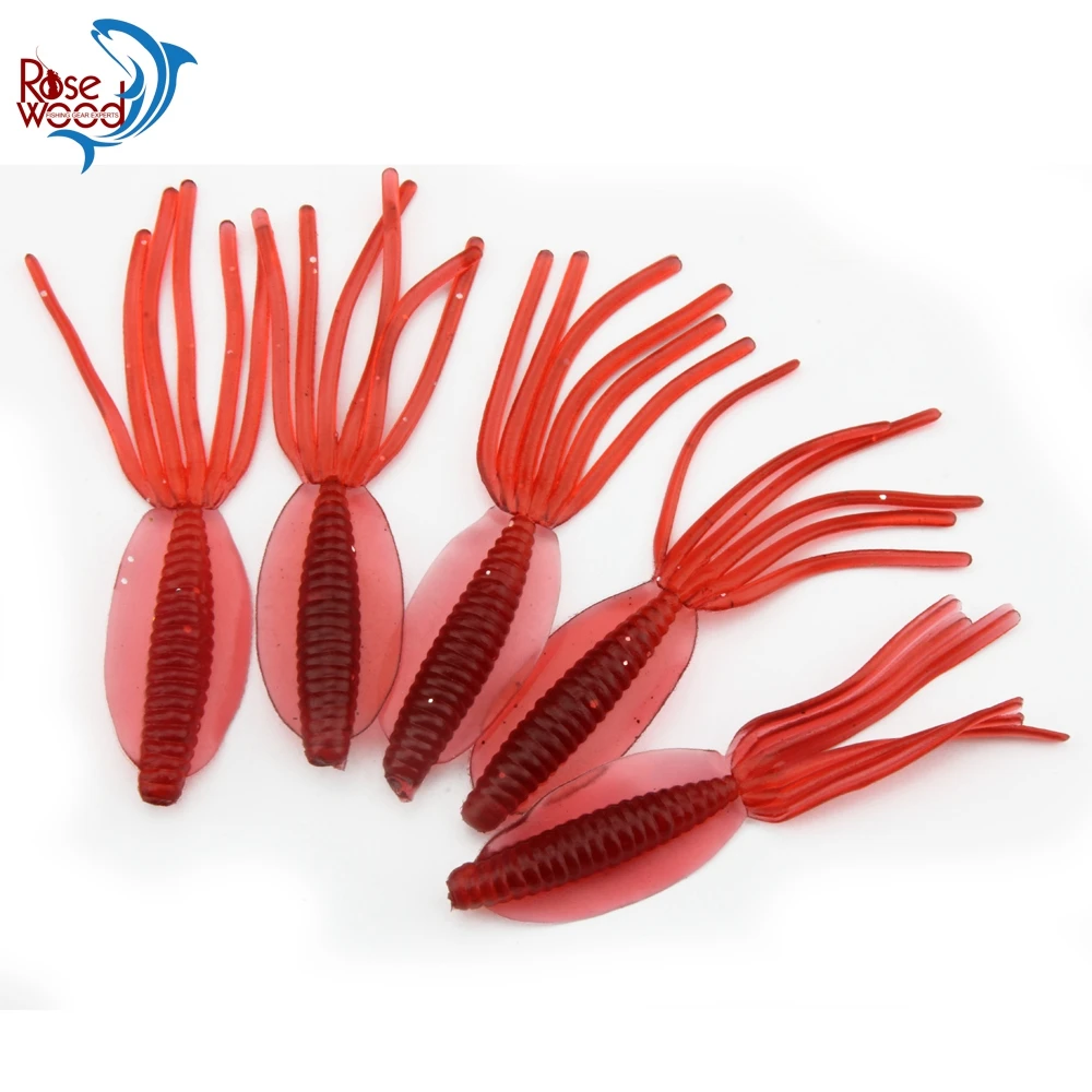 

30pcs Soft Squid Baits Colorful Freshwater Lure Tube Baits 6 Colors 0.8g Soft Artificial Pesca Worm Grub Squid Lures Bait