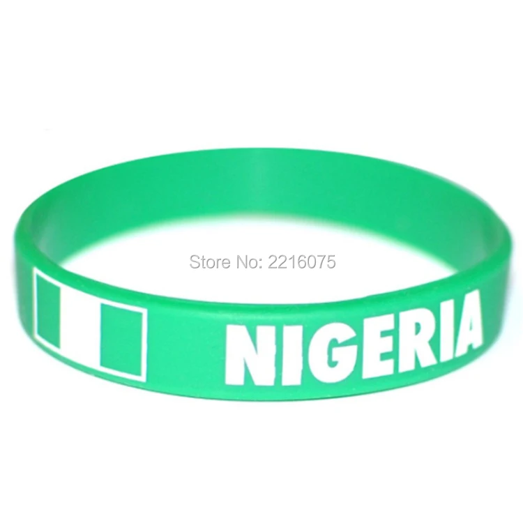 300pcs Flag Nigeria wristband silicone bracelets free shipping by DHL