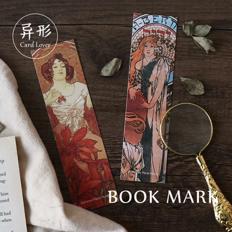 

30 pcs/box Alphonse Maria Mucha vintage bookmark escolar paper bookmarks stationery zakka school supplie papelaria gift cards