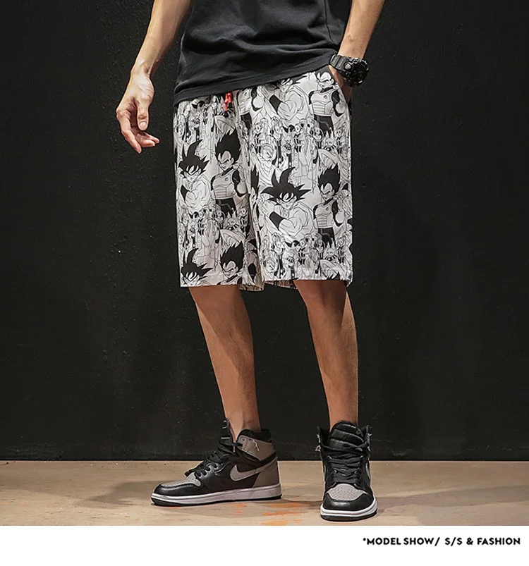 KUANGNAN японский стиль Dragon Ball хлопковые шорты мужские уличные летние повседневные шорты Мужская Летняя одежда мужские шорты s Новинка