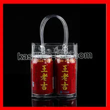 100 шт./лот) Водонепроницаемая прозрачная сумка для покупок ПВХ