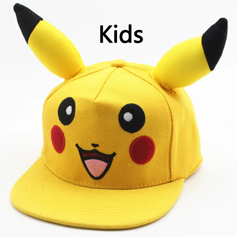 Детектив милые шляпы Косплэй Пикачу сетки дружище Бейсбол Кепки для детей Pocket Monster Pokemon Для женщин и Для мужчин мультфильм шляпа - Цвет: Kids(50-55CM)