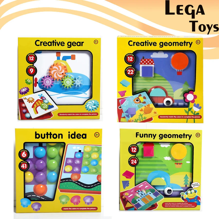 3D пазлы геометрические кнопки цветные мозаика Pegboard Puzzle набор для ногтей игра