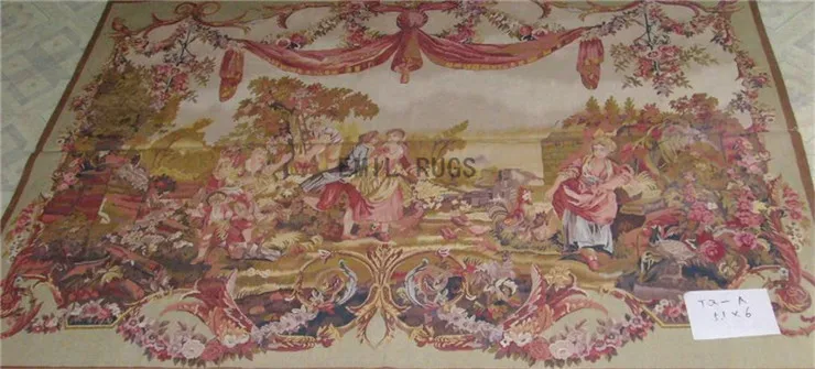 

Tapestry Of Rectangular Shape Vintage Tapestry French Aubusson Verdure Tapestry Romantic Scene Belgium Art Wall Tapestry Wool