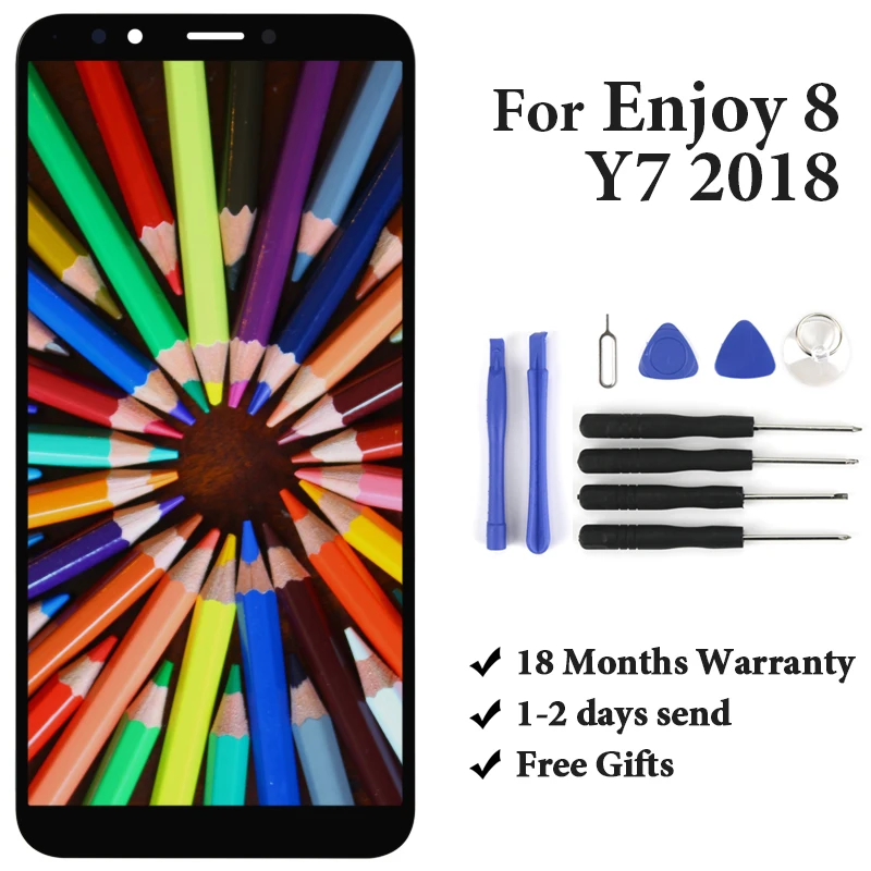 100% протестированный 1 шт. ЖК-дисплей для HUAWEI Y7 2018/Y7 Pro/ Enjoy 8/Nova 2 lite сенсорный экран