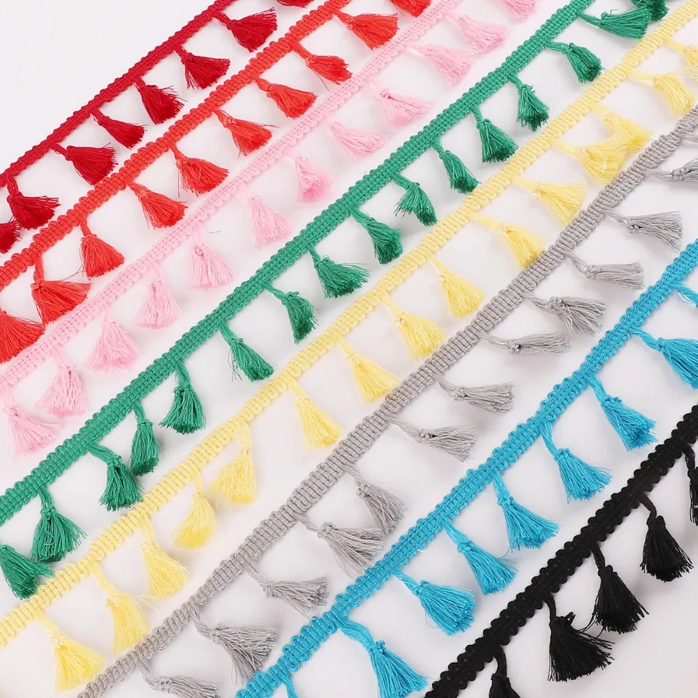 5yards/lot Rainbow Tassel Lace Ribbon Fringe Drop Lace Trims DIY