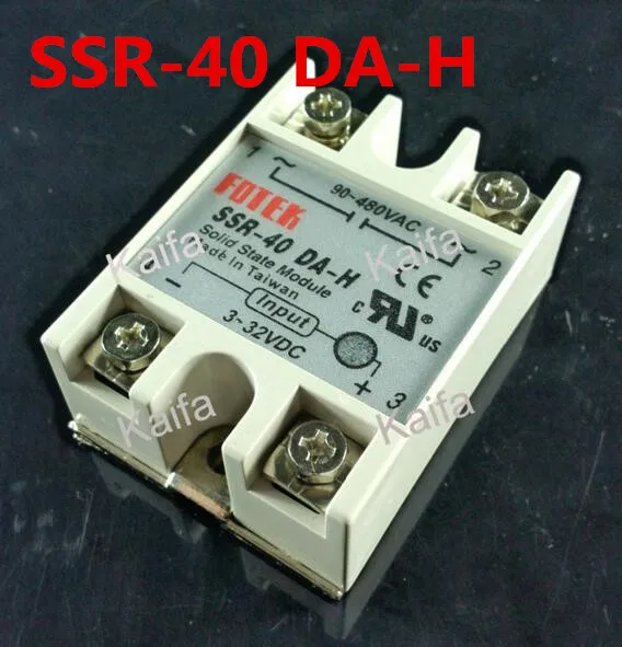 

1 Piece Solid State Relay SSR DC Control AC SSR-40 DA-H 3-32V DC To 90-480V AC High Quality