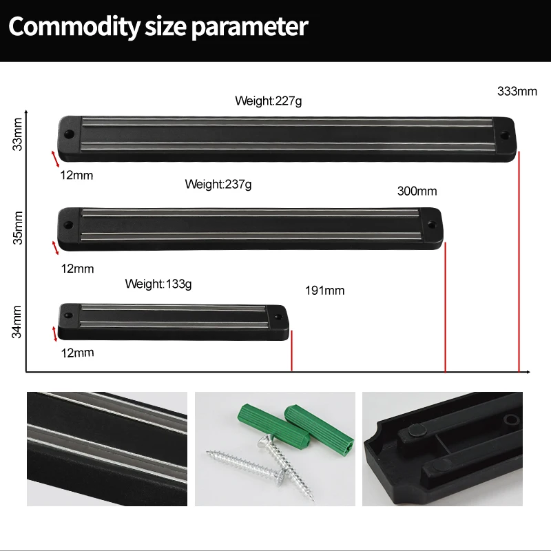 Магнитный держатель для ножей Мощный настенный Магнитный нож стойка металл и АБС-пластик нержавеющая сталь 304 Магнитная стойка для кухонных принадлежностей