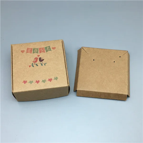 1 set 6.5x6.5x3cm Various colors kraft paper airbox necklace/pendant display box DIY jewelry box free shipping - Color: c4