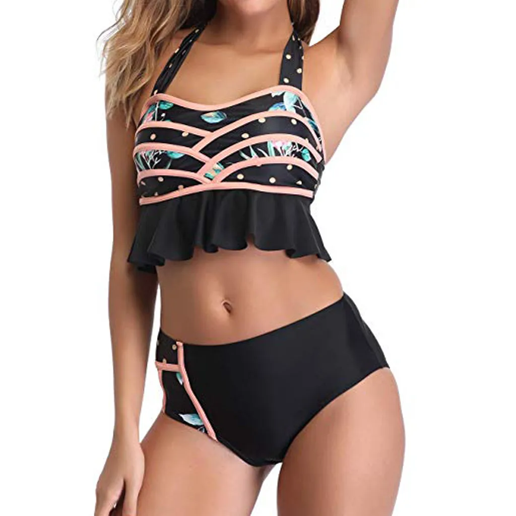 Womail Women Printed Bikini Set Swimsuit High Waist Dinosaur Print Bathing Suit Beach Swimwear I300523 | Женская одежда
