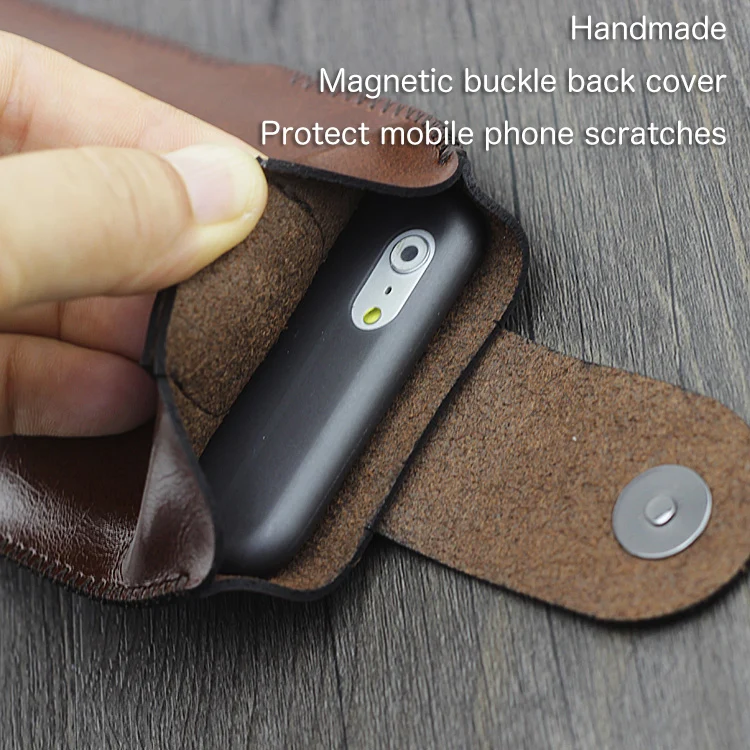 Pendurado Pescoço Pendurado Cinto Cintura Telefone Universal Coldre de Couro em Linha Reta Case Retro Bolsa para Iphone para Samsung Bolsa - Image 2