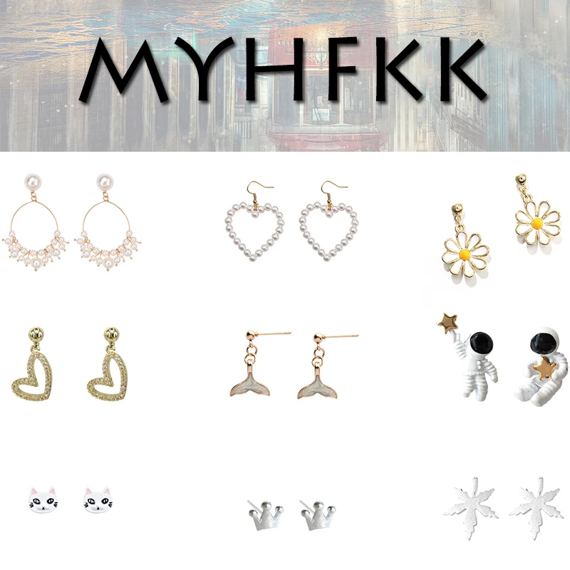 

MYHFKK hot sale earrings girl earrings female party jewelry cute fresh earrings summer style personality simple earrings EH097