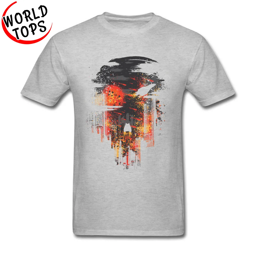 Evacuate Earth Tops Tees Cute Round Collar Custom Short Sleeve 100% Cotton Men T Shirts 3D Printed Tees Wholesale Evacuate Earth grey