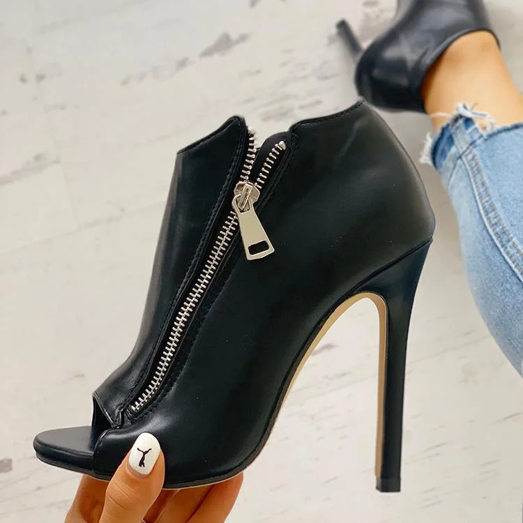 New Women summer Thin High Heels 8cm Zipper Peep Toe gladiator pumps office sandals party shoes