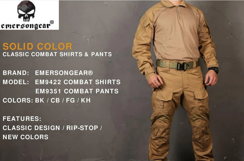 Тактические рубашки Emerson BDU G3 боевые Emersongear CP Стильные топы для поля боя штурмовая