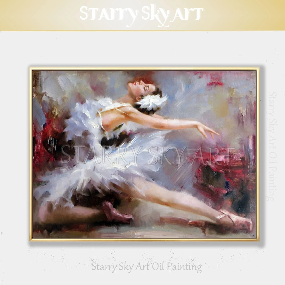 Artist Hand painted High Impressionist Ballet Dancer Portrait Oil Painting on Canvas Ballerina Figure Acrylic Painting|Painting & Calligraphy| - AliExpress