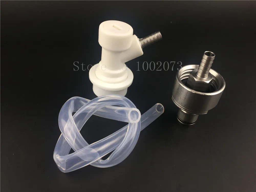 brewing Ball Lock Gas Disconnect Carbonation Cap w 516 Barb Connectors with 1feet silicone tube Homebrew Beer Soda Kegging (4)