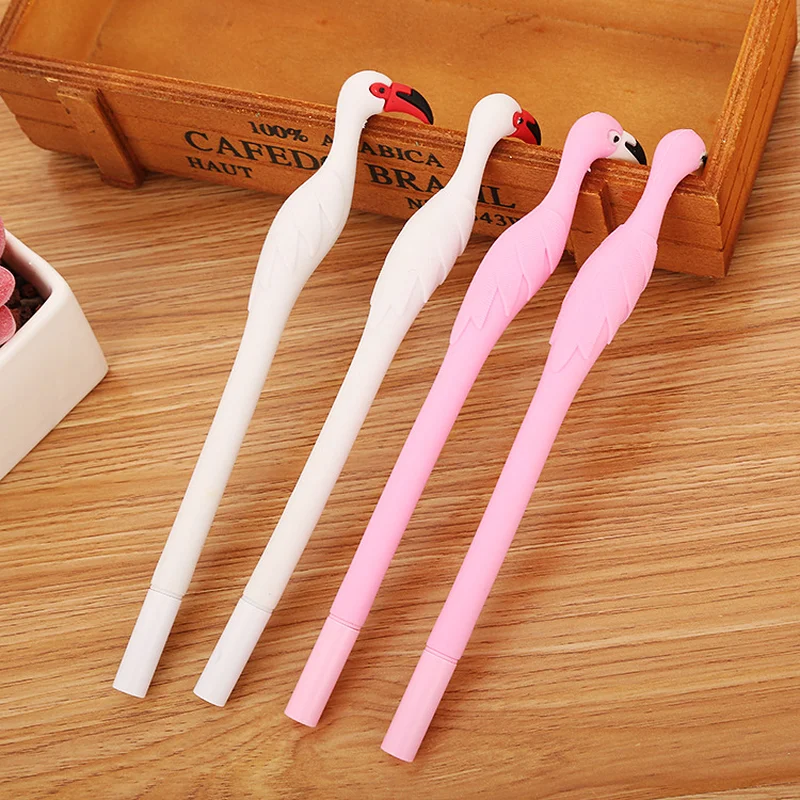 

1 Pcs Creative Kawaii Flamingo Swan Cute Gel Pen Signature Pen Caneta Escolar Papelaria School Office Supplies Gift