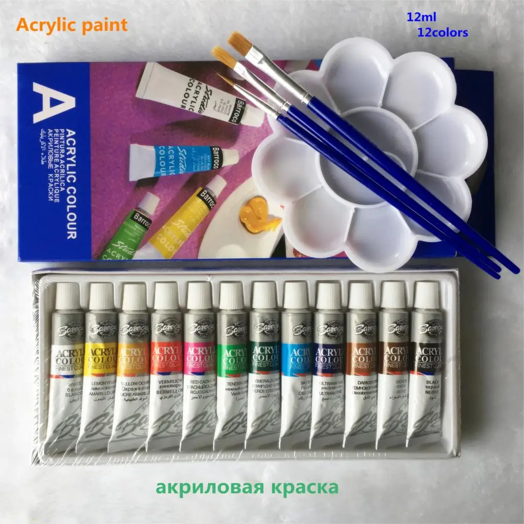 12 Warna Cat Acrylic Warna Set Untuk Seniman 12 Tabung 12 ML Nail
