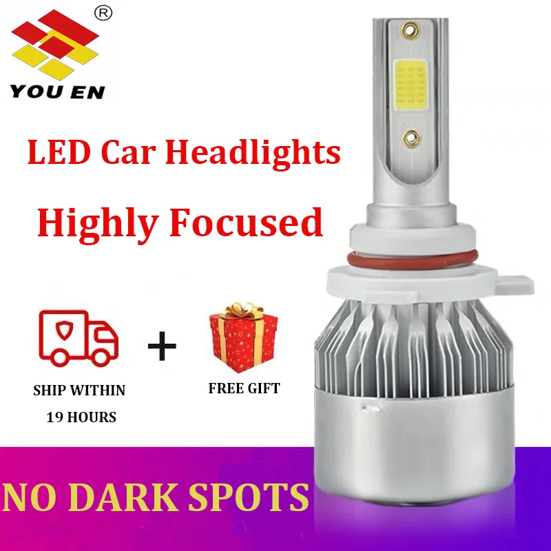 Goede YOUEN H4 H7 H11 H1 H3 9005 9006 COB Auto LED Koplampen 72 w 8000LM 6000 k Auto Koplamp led Auto Verlichting 12 v Auto Accessoires
