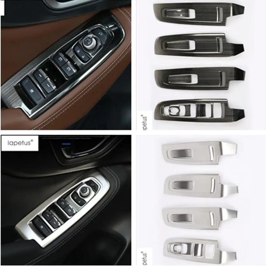 

Lapetus Accessories Fit For Subaru Forester 2019 Inner Door Armrest Window Lift Button Panel Molding Cover Kit Trim / 2 Colors