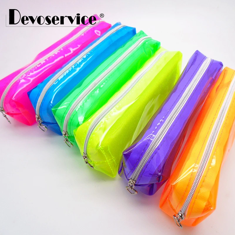 1 Uds. Caja de lápices de plástico transparente calidad PU suministros escolares Bts papelería regalo caja lápices escuela Linda Bts escuela|Estuches escolares| - AliExpress