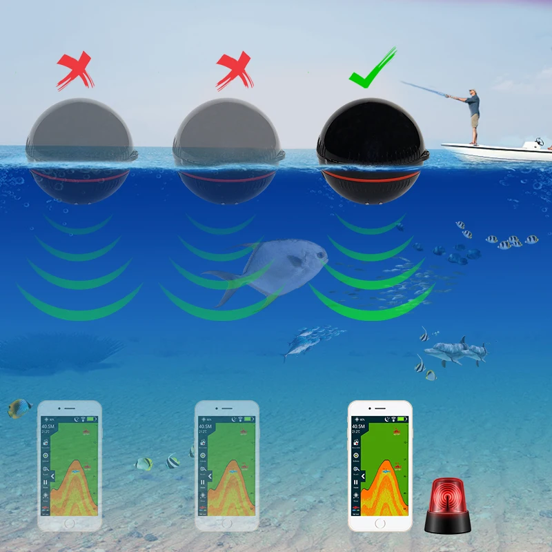 Erchang портативный гидролокатор, рыболокатор, Bluetooth, беспроводной, глубина, морское озеро, обнаружение рыбы, эхолот, Sener, рыболокатор, s IOS, Android