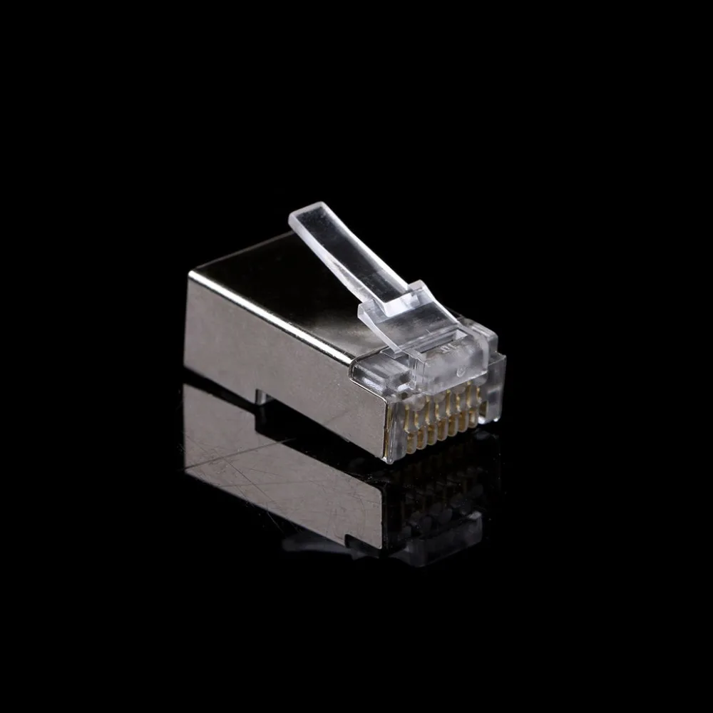 

10Pcs/Set RJ45 Network Connector CAT6 Modular Plugs Shielded Version With Loading Bar Connectors New C26