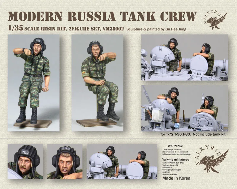 Resin Kits 1 35 modern russia tank crew include 2 soldier Unpainted Kit Resin Model Free