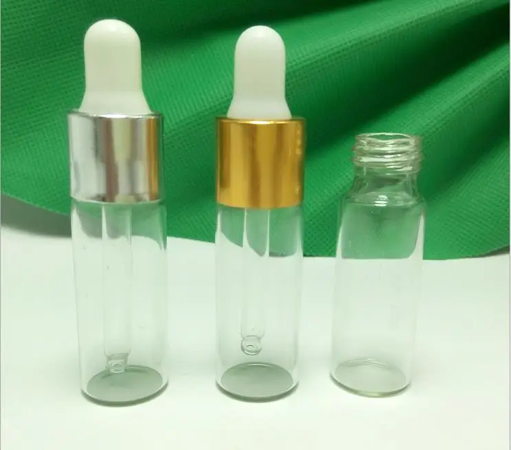 Free Shipping100/lot 5ML Clear Glass Dropper Bottle, 5 ML serum Vial