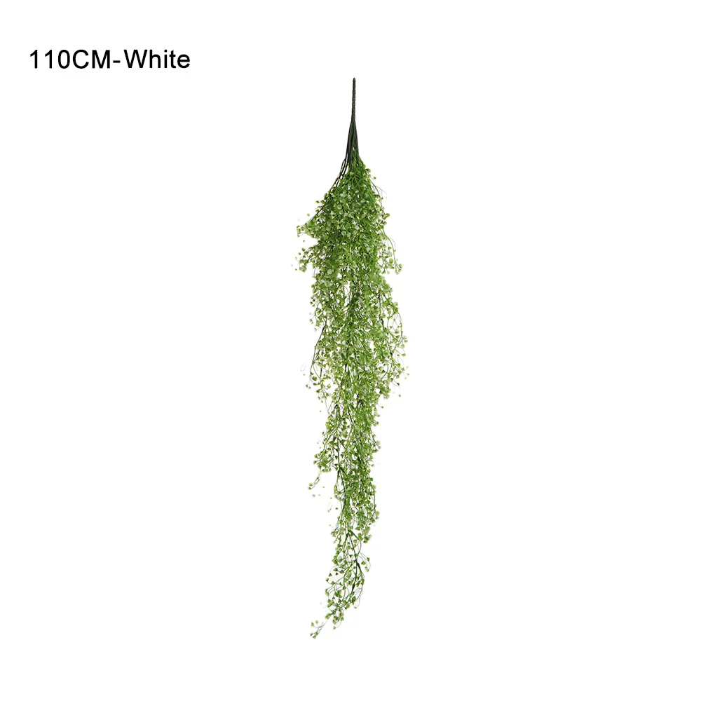 White 110cm Искусственное поддельное подвесное цветочное вино из плюща растение для домашнего сада Украшение на открытом воздухе лист гирлянда растение висячее растение - Цвет: White 110cm