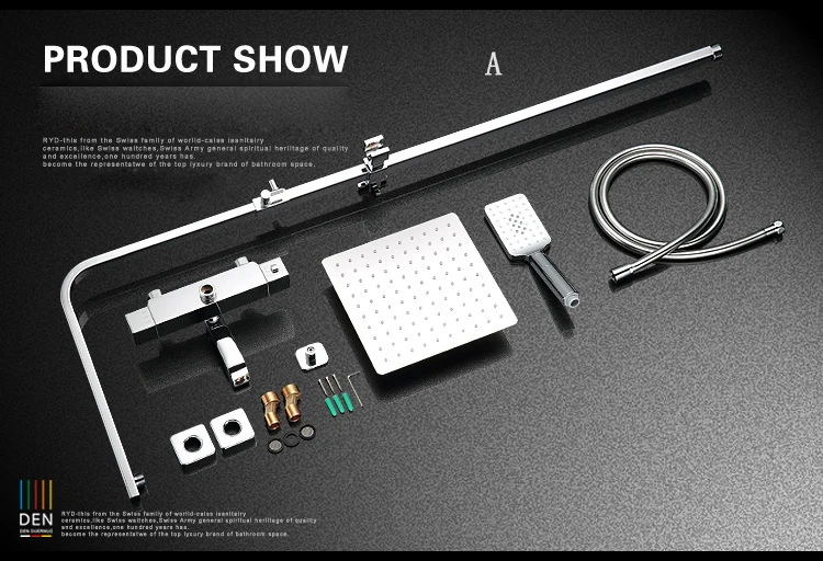 Душевая лейка латунная хромированная настенная 25 х25 см 10 дюймов|shower set|stainless steel