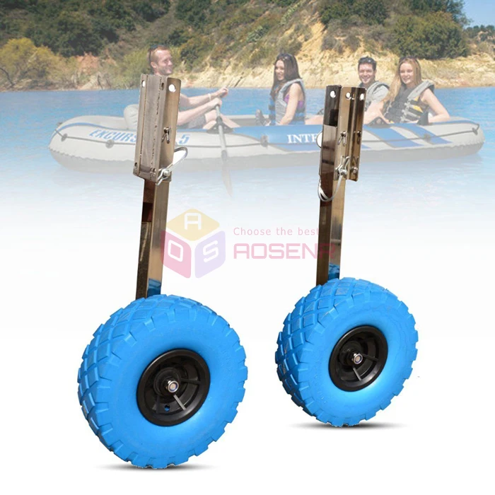 Stainless Steel Boat Transom Launching Wheel Dolly For Inflatable Boat