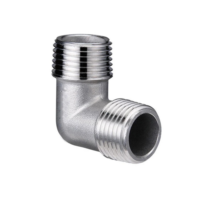 

1/4" BSP Male Thread 304 Stainless Steel 90 Degree Elbow Threaded Pipe Fitting Connector For Water Oil Air